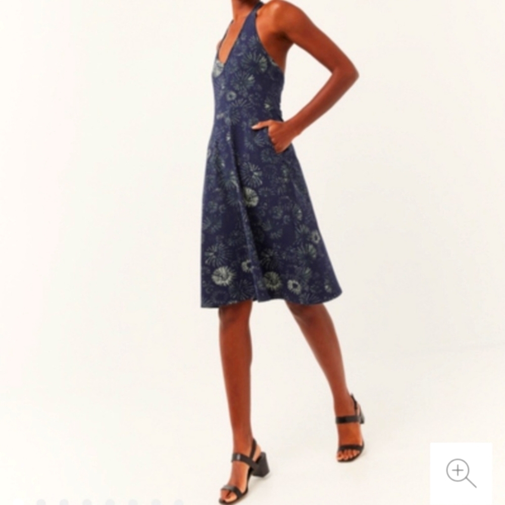Pact Blue Floral Midi Dress